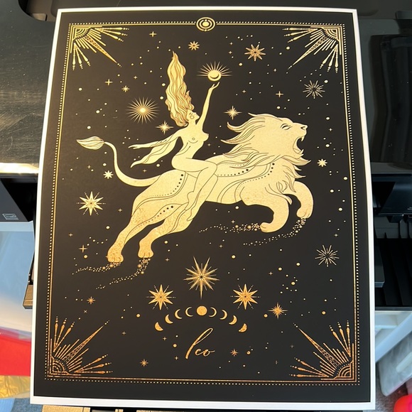 Leo Wall Art Celestial Zodiac Horoscope Illustration Print Poster Unframed - Picture 15 of 17